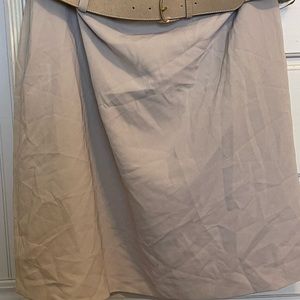NWT Jones New YorkBeige Knee Length Skirt 16W with Soft Firm Belt Gold Buckle